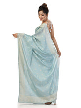 Kavvya Sky Blue Soft & Lightweight Tussar Silk Saree - KAVVYA